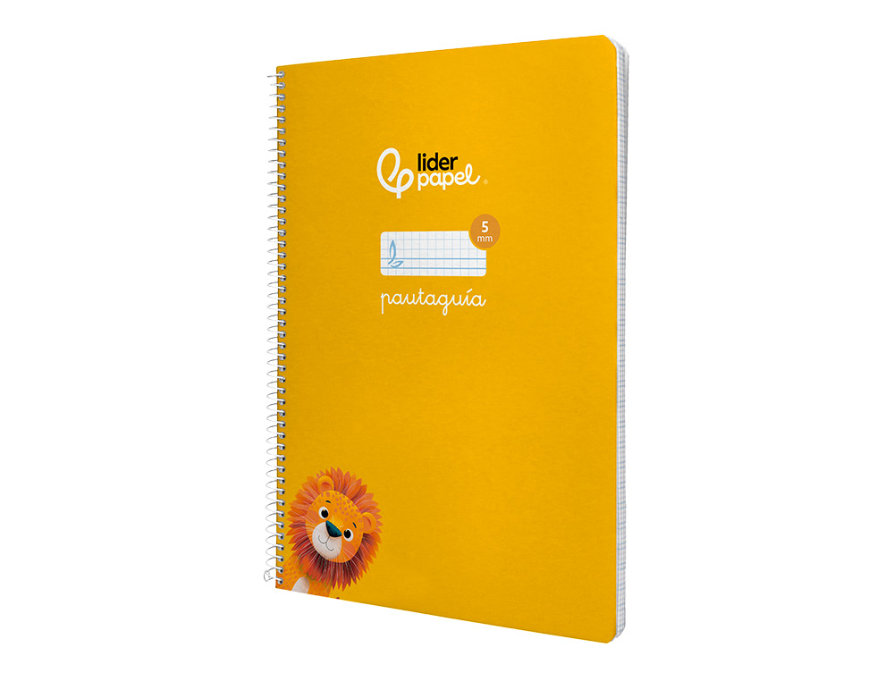CUADERNO ESPIRAL LIDERPAPEL A4 PAUTAGUIA TAPA BLANDA 80H 75GR CUADRO PAUTADO 5MM COLOR AMARILLO