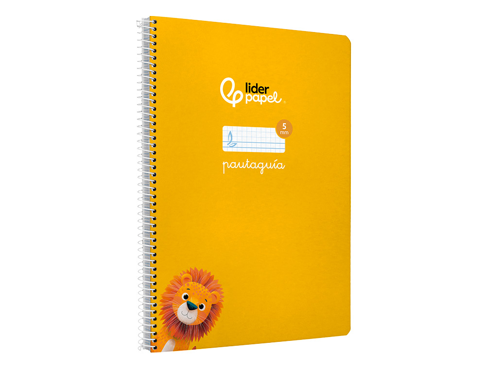CUADERNO ESPIRAL LIDERPAPEL A4 PAUTAGUIA TAPA BLANDA 80H 75GR CUADRO PAUTADO 5MM COLOR AMARILLO