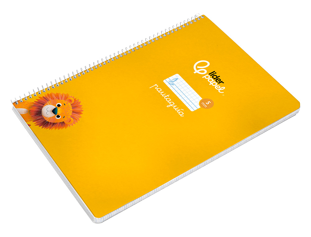 CUADERNO ESPIRAL LIDERPAPEL A4 PAUTAGUIA TAPA BLANDA 80H 75GR CUADRO PAUTADO 5MM COLOR AMARILLO