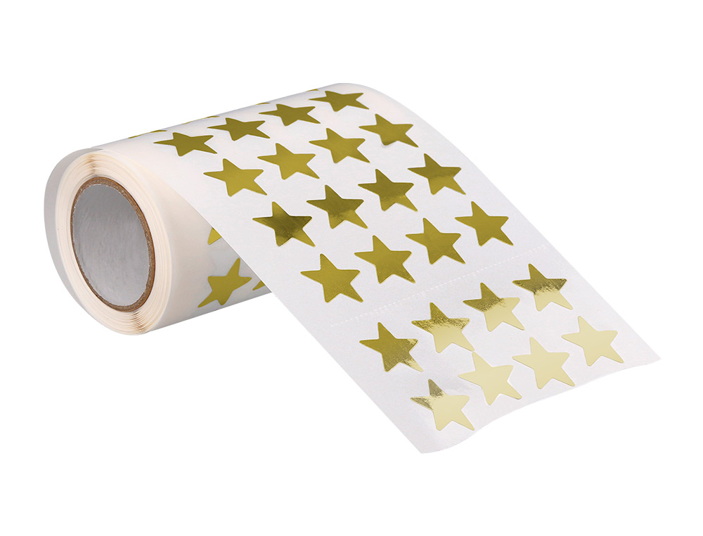 GOMETS LIDERPAPEL AUTOADHESIVO ESTRELLAS DORADAS 20 MM 1500 UNIDADES EN CAJA DE CARTON