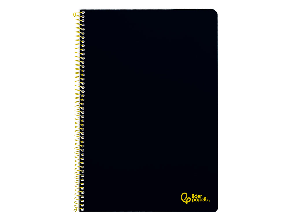 CUADERNO ESPIRAL LIDERPAPEL A4 SMART TAPA BLANDA 80H 75GR PAUTA 2,5MM CON MARGEN COLOR NEGRO