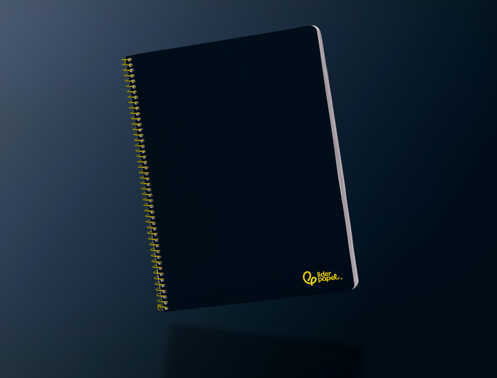 CUADERNO ESPIRAL LIDERPAPEL A4 SMART TAPA BLANDA 80H 75GR PAUTA 2,5MM CON MARGEN COLOR NEGRO