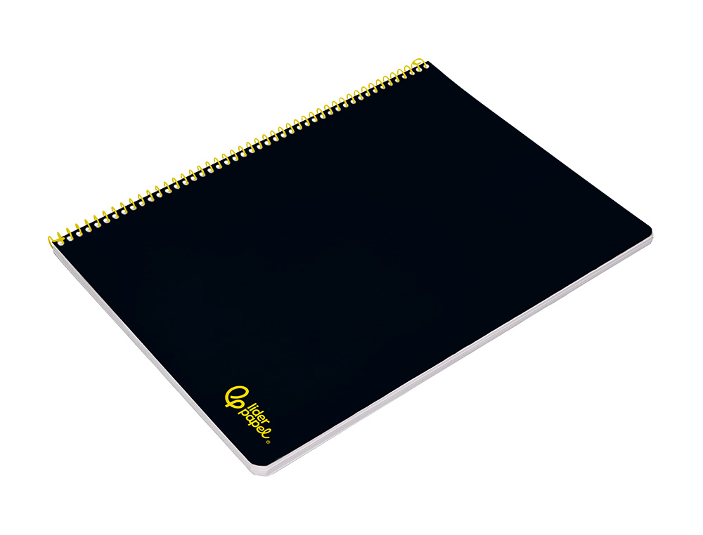 CUADERNO ESPIRAL LIDERPAPEL A4 SMART TAPA BLANDA 80H 75GR PAUTA 2,5MM CON MARGEN COLOR NEGRO