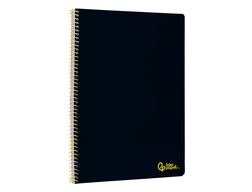 CUADERNO ESPIRAL LIDERPAPEL A4 SMART TAPA BLANDA 80H 75GR PAUTA 2,5MM CON MARGEN COLOR NEGRO