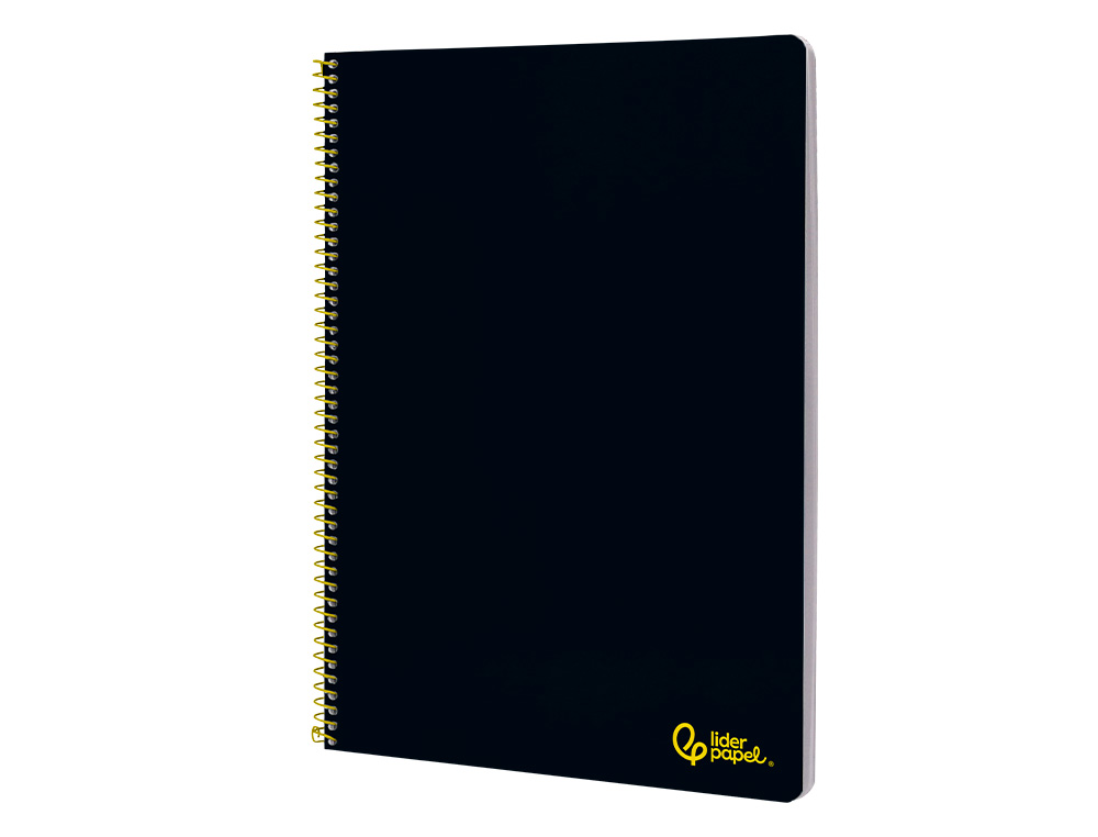 CUADERNO ESPIRAL LIDERPAPEL A4 SMART TAPA BLANDA 80H 75GR PAUTA 2,5MM CON MARGEN COLOR NEGRO
