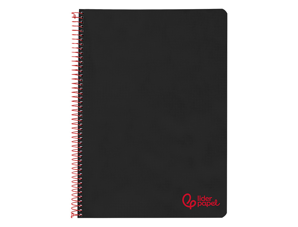 CUADERNO ESPIRAL LIDERPAPEL A4 WONDER TAPA PLASTICO 80H 90GR PAUTA ESTRECHA 2,5MM CON MARGEN COLOR NEGRO