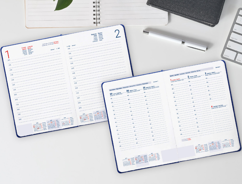 AGENDA ENCUADERNADA LIDERPAPEL CORFU A5 2026 DIA PAGINA NEGRO PAPEL 60 GR FSC