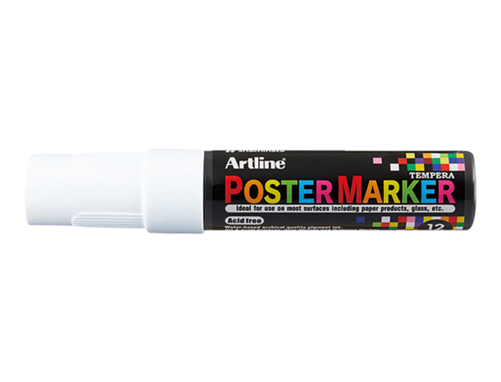 ROTULADOR ARTLINE POSTER MARKER EPP-12 PUNTA RECTANGULAR 12 MM COLOR BLANCO