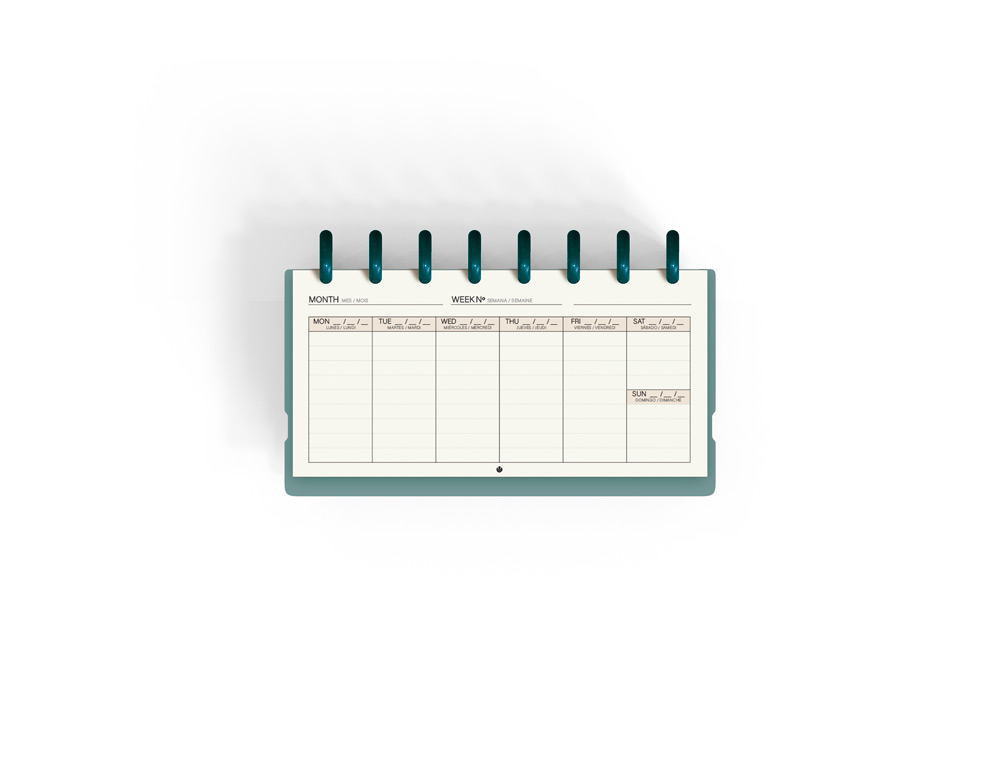 PLANIFICADOR CARCHIVO INGENIOX MY WEEK CHECK LIST MY WEEK SEMANAL TURQUESA 105X210 MM