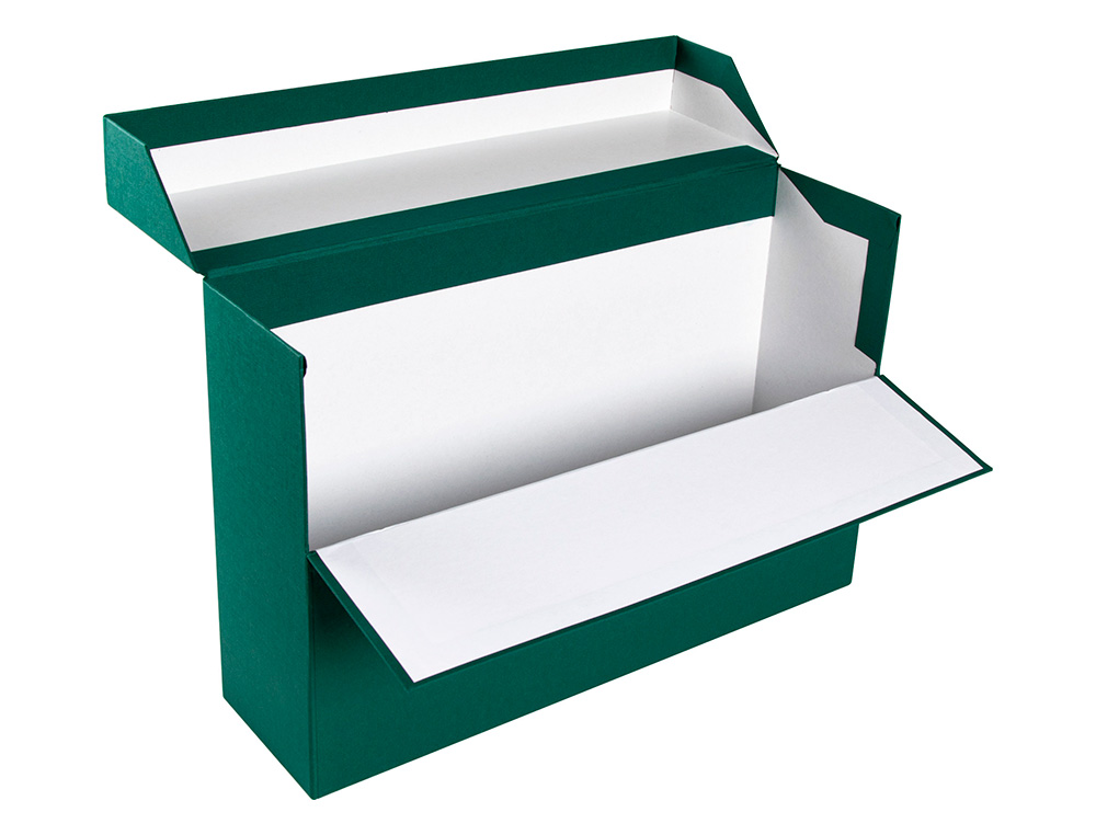 CAJA TRANSFERENCIA LIDERPAPEL FOLIO LOMO 118 MM COLOR VERDE 390X118X260 MM
