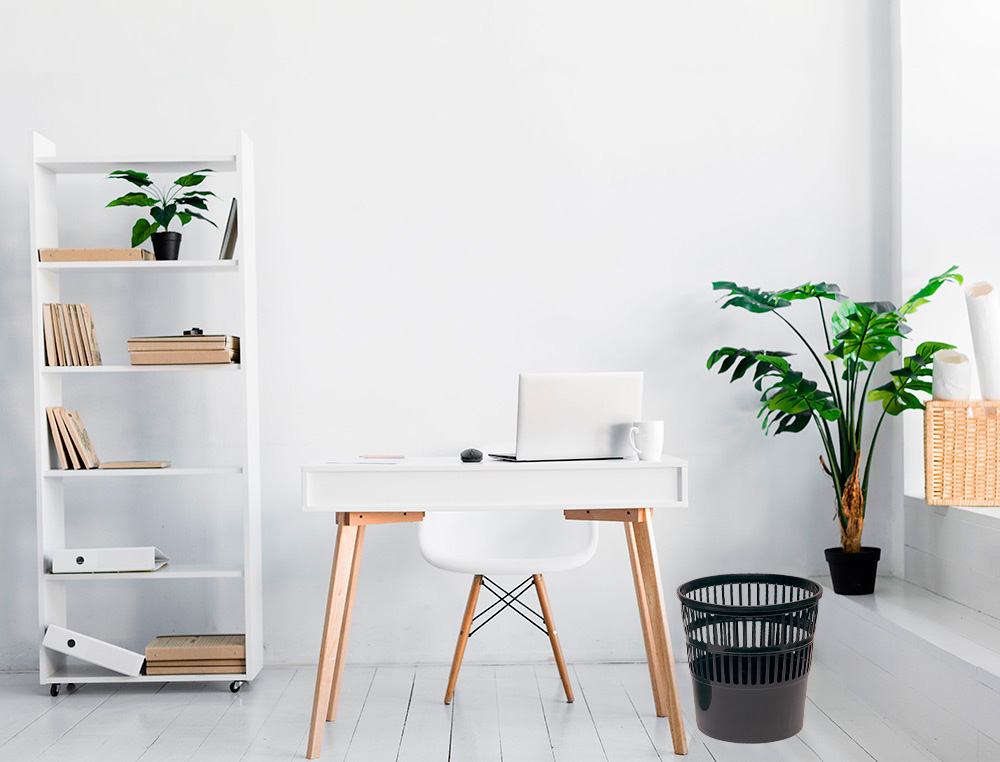 PAPELERA PLASTICO Q-CONNECT 15 LITROS REJILLA COLOR NEGRO 285X290 MM