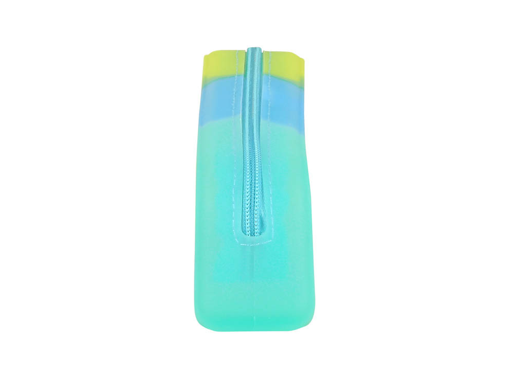 BOLSO ESCOLAR SAFTA PORTATODO TRICOLOR CUADRADO SILICONA 185X55X75 MM