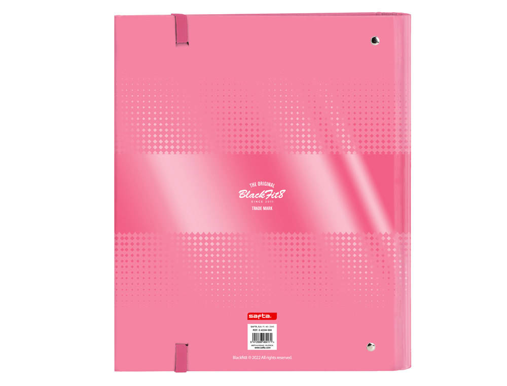 CARPETA 4 ANILLAS SAFTA A4 CON RECAMBIO 100 HOJAS BLACKFIT8 GLOW UP 270X35X320 MM