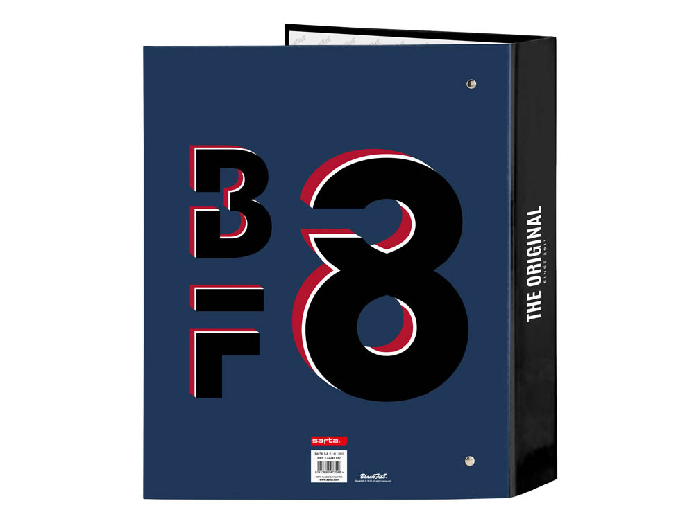 CARPETA CARTON FOLIO 4 ANILLAS SAFTA LOMO ANCHO BLACKFIT8 URBAN 270X60X330 MM