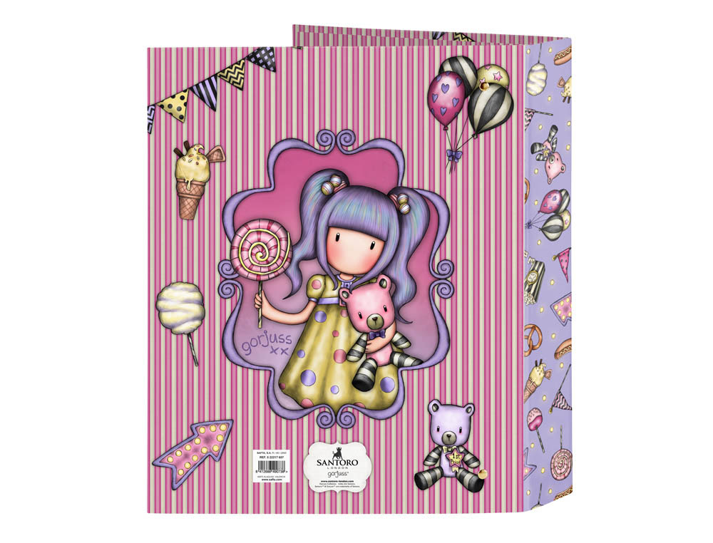 CARPETA CARTON FOLIO 4 ANILLAS SAFTA LOMO ANCHO GORJUSS FAIRGROUND 270X60X330 MM
