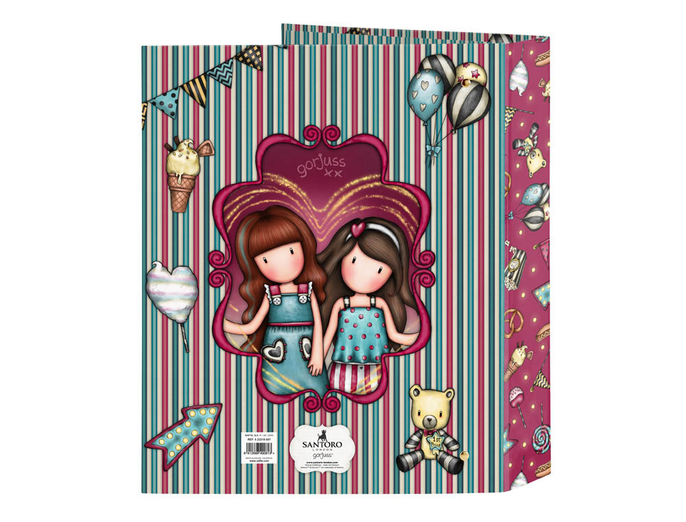 CARPETA CARTON FOLIO 4 ANILLAS SAFTA LOMO ANCHO GORJUSS FAIRGROUND 270X60X330 MM