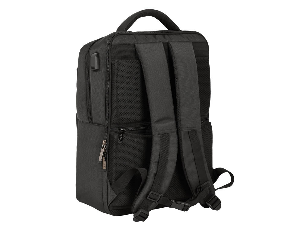 CARTERA ESCOLAR SAFTA BUSINESS (BLACK-BLUE-GREY) MOCHILA 2 BOLSILLOS PORTATIL 15,6