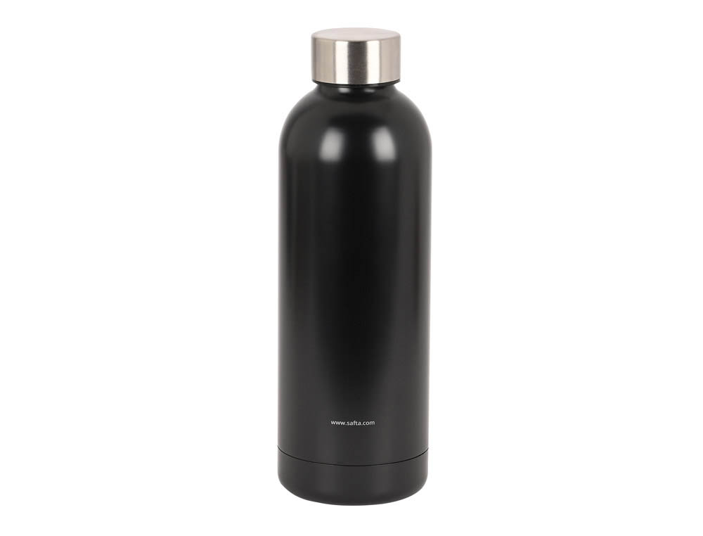 BOTELLA PORTALIQUIDO SAFTA 500 ML TERMO ACERO INOXIDABLE AZUL/GRIS/NEGRO 225X70 MM