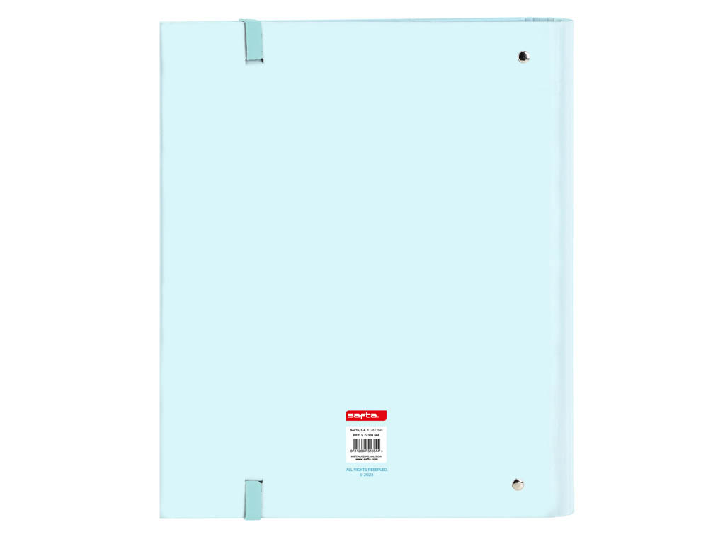 CARPETA 4 ANILLAS 35 MM SAFTA DIN A4 GOMAS Y 5 SEPARADORES TAPA FORRADA RECAMBIO 100 H 60 GR CUADRO 5 MM STATIONERY