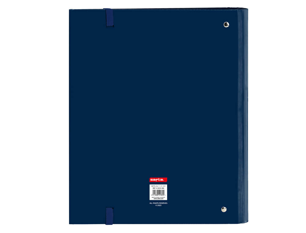 CARPETA 4 ANILLAS 35 MM SAFTA DIN A4 GOMAS Y 5 SEPARADORES TAPA FORRADA RECAMBIO 100 H 60 GR CUADRO 5 MM STATIONERY