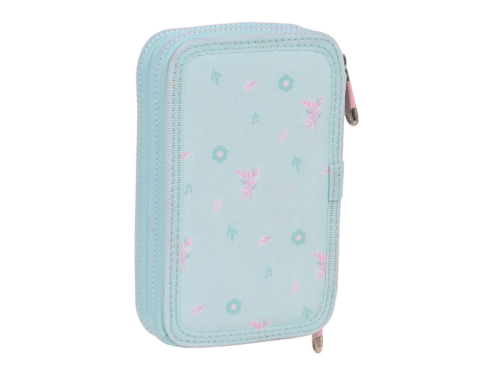 PLUMIER ESCOLAR SAFTA DOBLE PEQUEO 28 PIEZAS MOOS GARDEN 195X125X40 MM