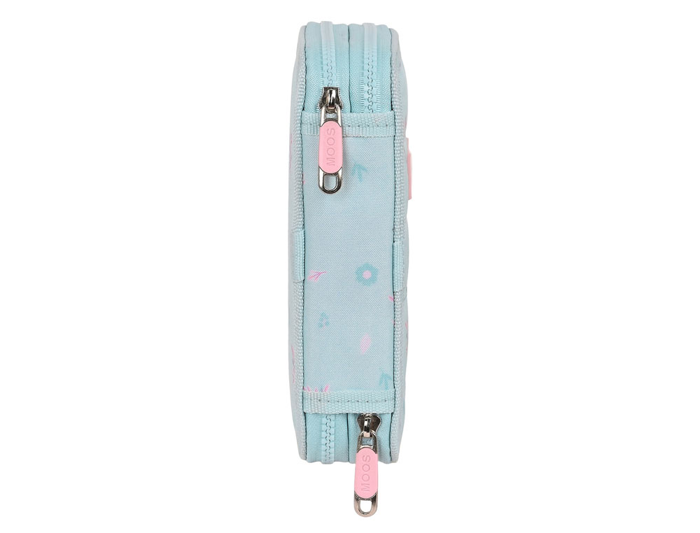 PLUMIER ESCOLAR SAFTA DOBLE PEQUEO 28 PIEZAS MOOS GARDEN 195X125X40 MM