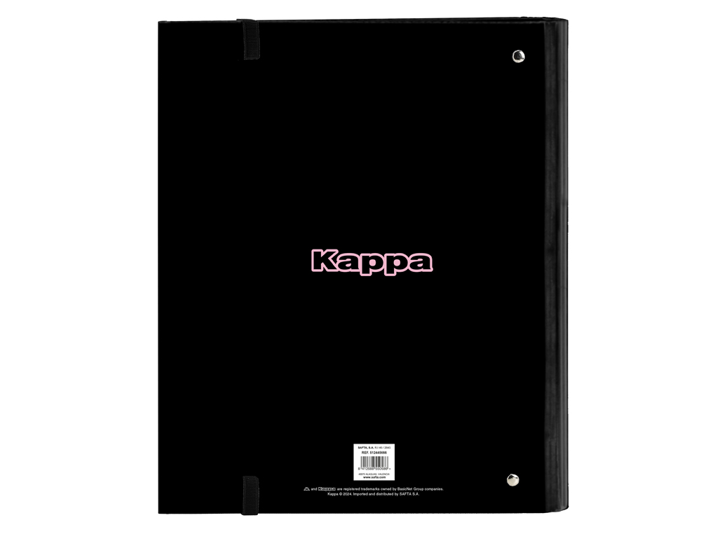 CARPETA CON RECAMBIO SAFTA DIN A4 TAPA FORRADA 100 H 60 GR CUADRO 5 MM CON GOMA Y 5 SEPARADORES KAPPA SILVER PINK