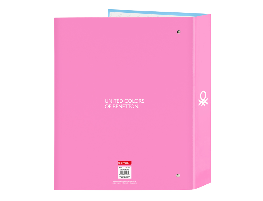 CARPETA SAFTA CARTON FOLIO 4 ANILLAS LOMO ANCHO BENETTON SPRING 60X270X300 MM