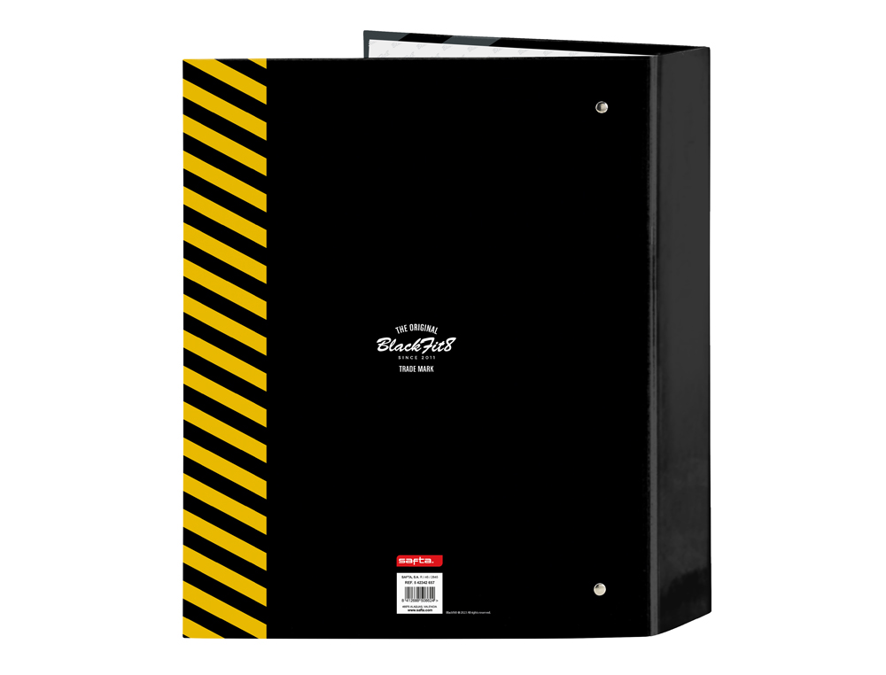 CARPETA SAFTA CARTON FOLIO 4 ANILLAS LOMO ANCHO BLACKFIT8 ZONE 60X270X300 MM