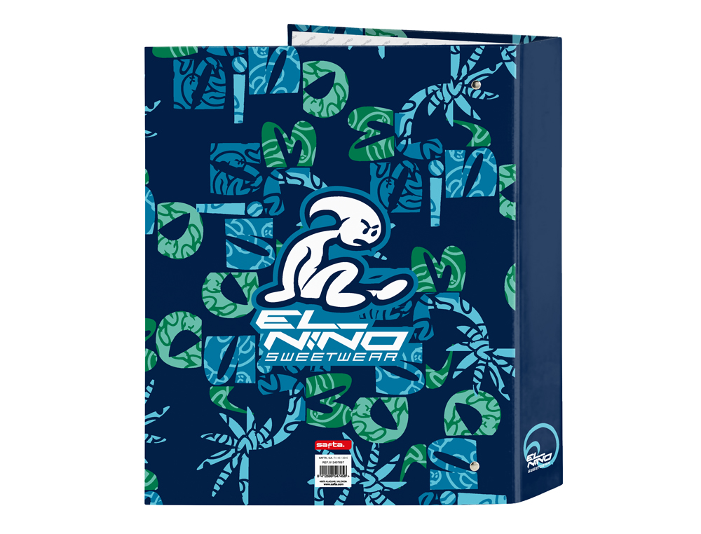 CARPETA SAFTA CARTON FOLIO 4 ANILLAS LOMO ANCHO EL NIÑO GLASSY 60X270X300 MM