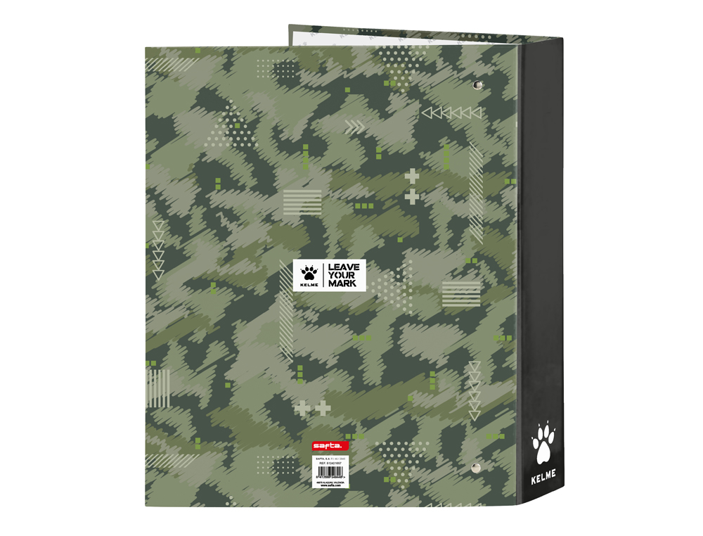 CARPETA SAFTA CARTON FOLIO 4 ANILLAS LOMO ANCHO KELME TRAVEL 60X270X300 MM
