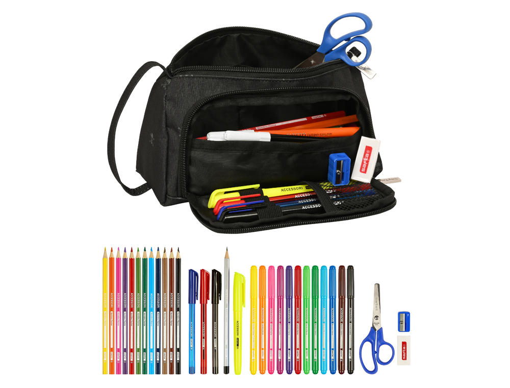 BOLSO ESCOLAR PORTATODO SAFTA CON BOLSILLO DESPLEGABLE SAFTA CALIFORNIA 85X200X110 MM