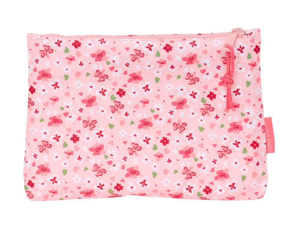 BOLSO ESCOLAR PORTATODO SAFTA DOBLE GRANDE VICKY MARTIN BERROCAL IN BLOOM 30X230X160 MM