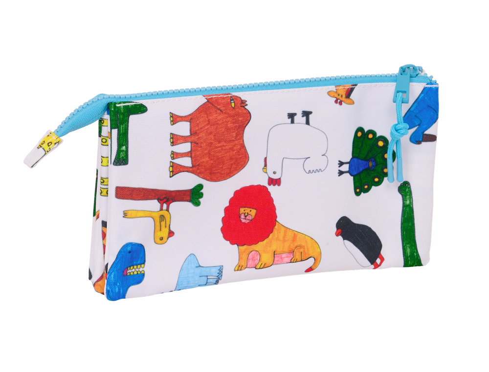 BOLSO ESCOLAR PORTATODO SAFTA TRIPLE ALGO DE JAIME 30X220X120 MM