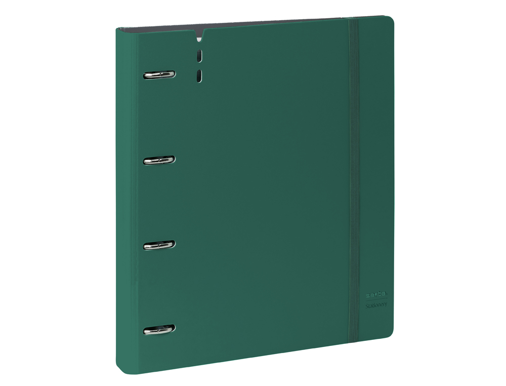 CARPETA CON RECAMBIO SAFTA DIN A4 CUADRO 5 MM POLIPROPILENO FOAM 4 ANILLAS 35MM VERDE OSCURO