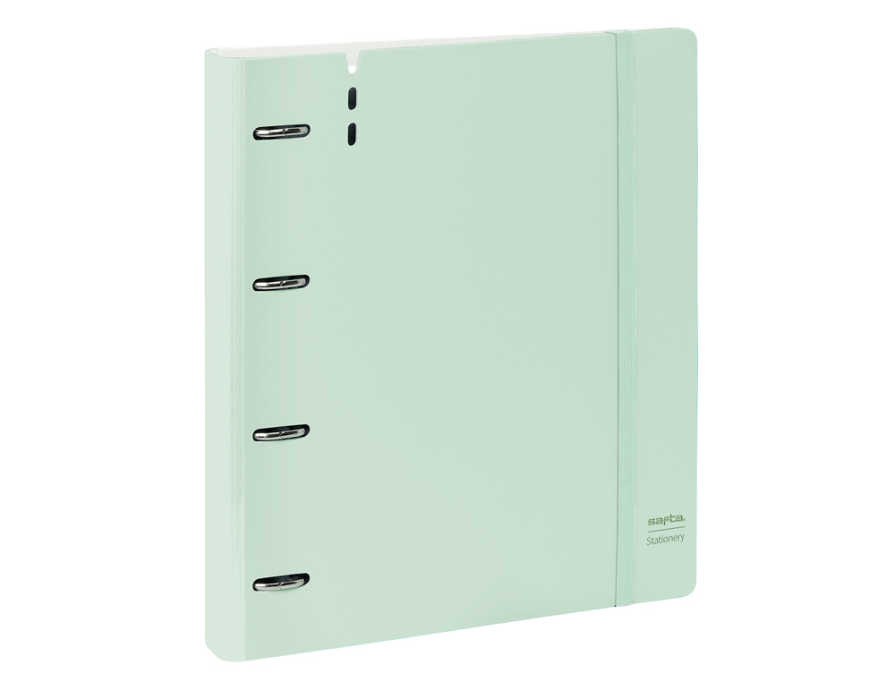 CARPETA CON RECAMBIO SAFTA DIN A4 CUADRO 5 MM POLIPROPILENO FOAM 4 ANILLAS 35MM VERDE CLARO