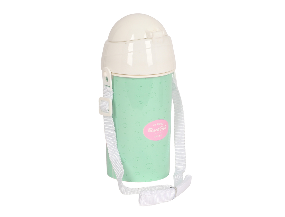 BOTELLA PORTALIQUIDOS SAFTA 500 ML APERTURA AUTOMATICA CON PAJITA BLACKFIT8 MOON 195X73X73 MM