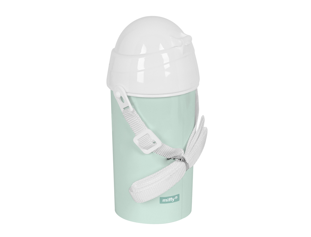 BOTELLA PORTALIQUIDOS SAFTA 500 ML APERTURA AUTOMATICA CON PAJITA MIFFY MENTA 195X73X73 MM