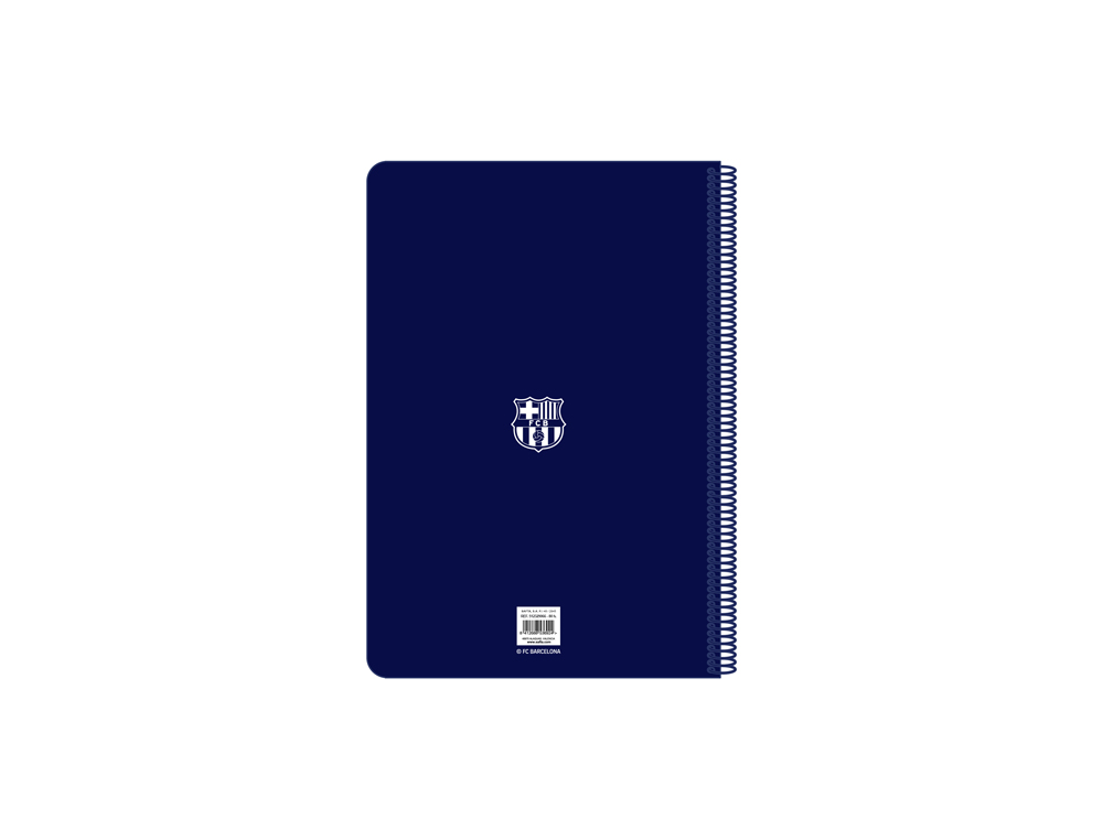 CUADERNO ESPIRAL SAFTA FOLIO 80 HOJAS 60 GR CUADRO 4 MM TAPA EXTRADURA F.C. BARCELONA