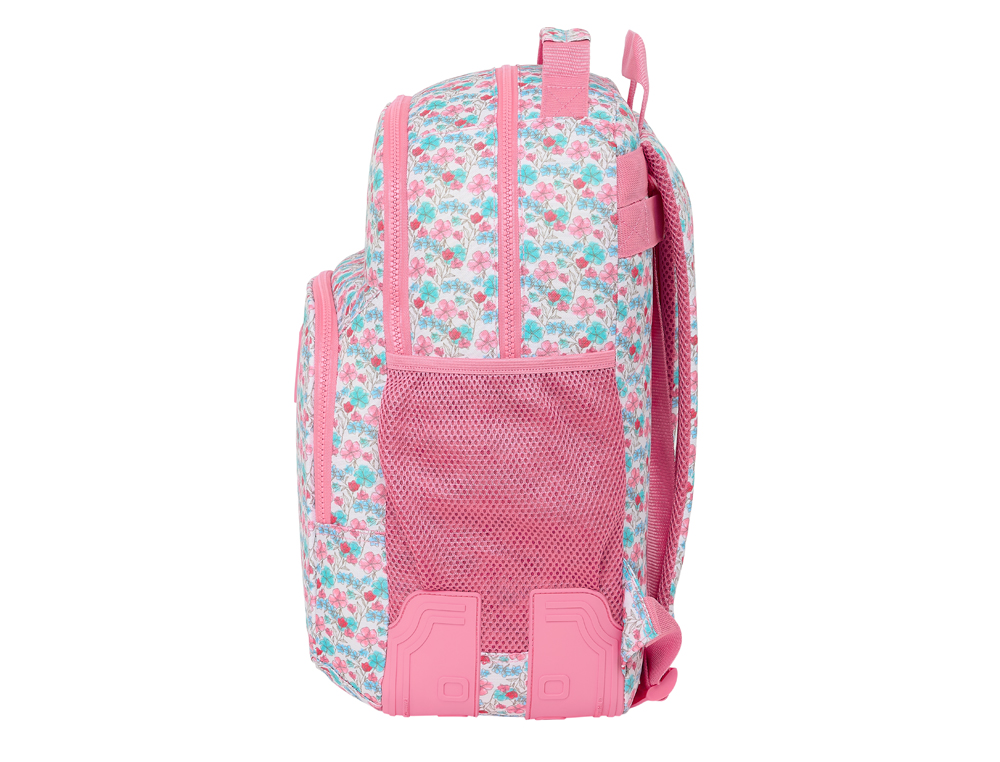 MOCHILA SAFTA DOBLE CON CANTONERAS ADAPTABLE A CARRO RECICLADO MOOS FLORESISTENTE 420X320X150 MM