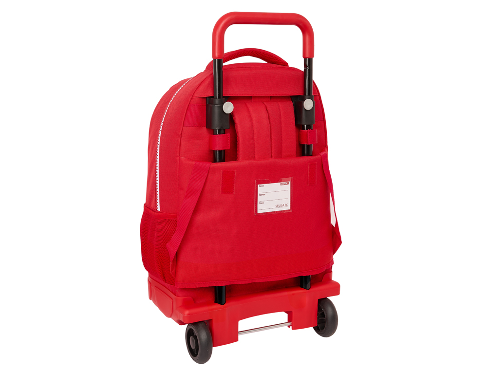 MOCHILA SAFTA GRANDE CON RUEDAS COMPACT EXTRAIBLE SEVILLA F.C. CORPORATIVA 450X330X220 MM