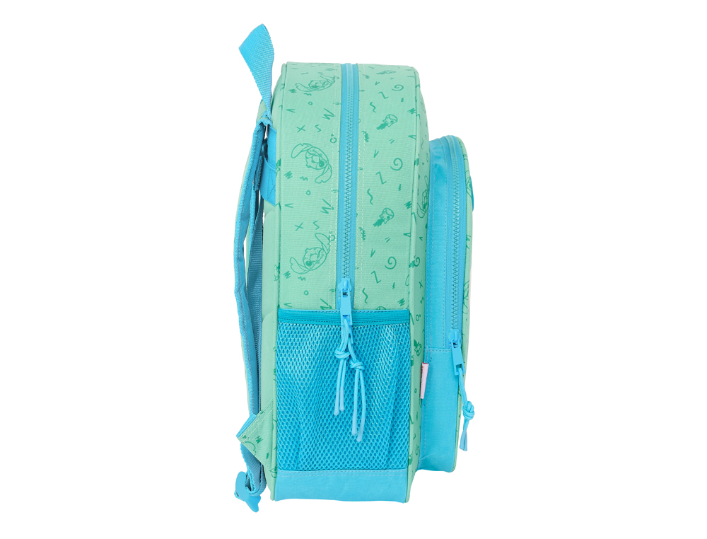 MOCHILA SAFTA JUNIOR ADAPTABLE A CARRO STITCH ALOHA 380X320X120 MM