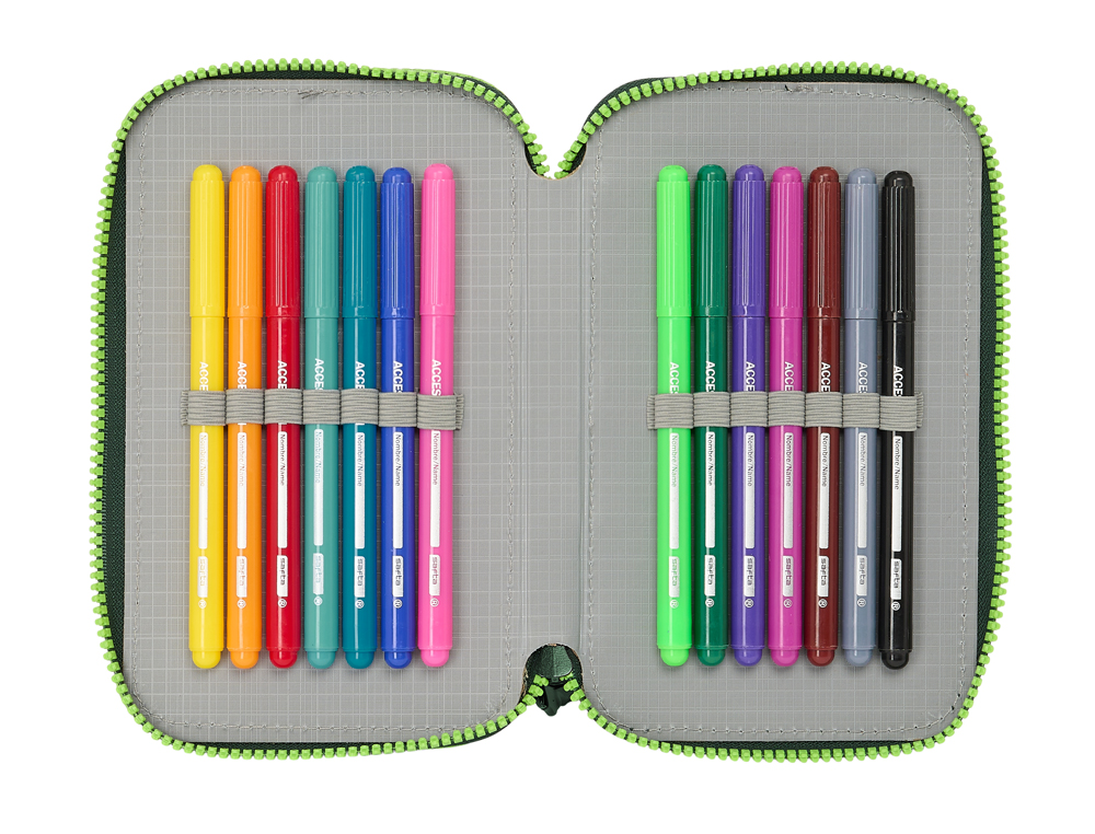 PLUMIER ESCOLAR SAFTA DOBLE PEQUEÑO 28 PIEZAS RESISTENTE AL AGUA REAL BETIS BALOMPIE 195X125X40 MM