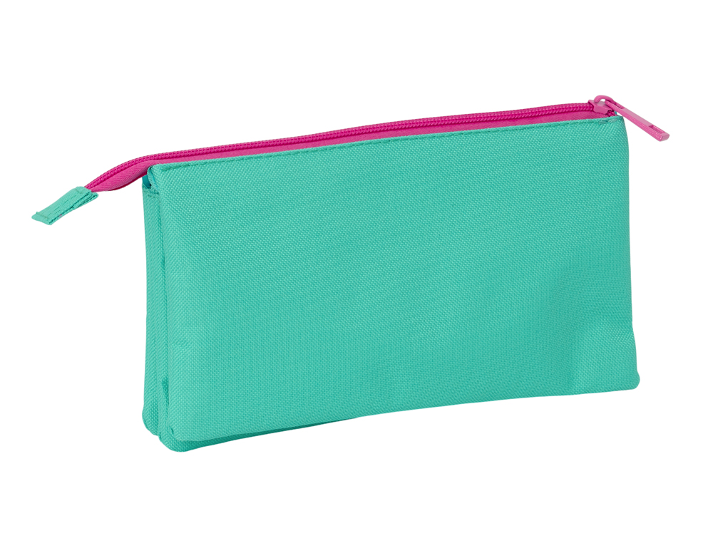 BOLSO ESCOLAR PORTATODO SAFTA TRIPLE NAIT NAIT VERDE MINT 120X220X30 MM