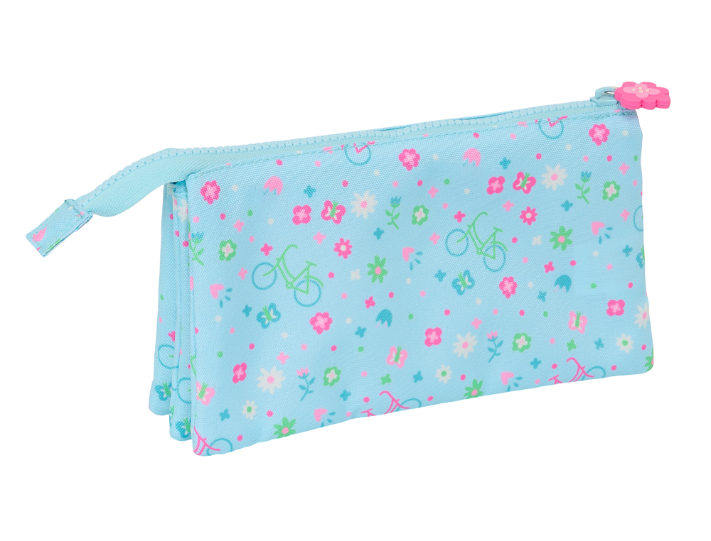 BOLSO ESCOLAR PORTATODO SAFTA TRIPLE RECICLADO SAFTA BICICLETA 120X220X30 MM