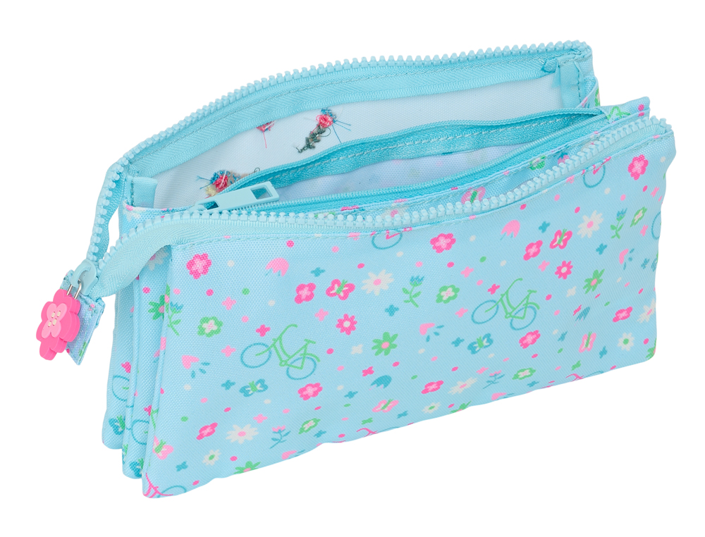 BOLSO ESCOLAR PORTATODO SAFTA TRIPLE RECICLADO SAFTA BICICLETA 120X220X30 MM