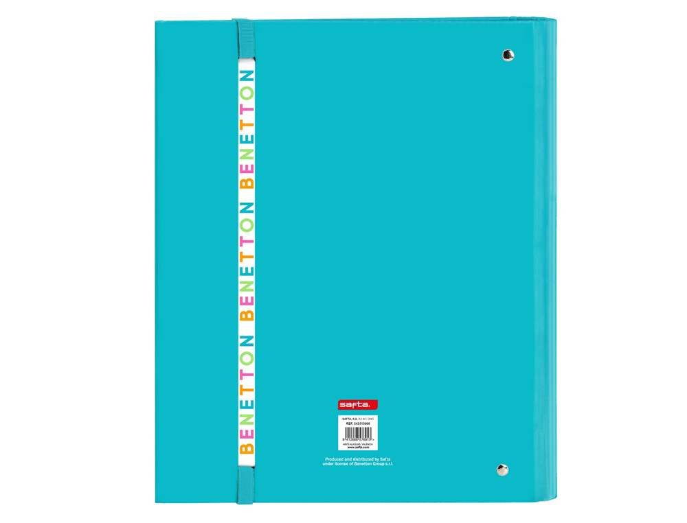 CARPETA CON RECAMBIO SAFTA DIN A4 CUADRO 5 MM CON GOMA Y 5 SEPARADORES BENETTON SPRING