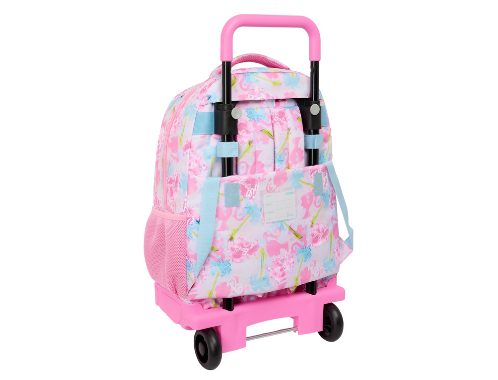 MOCHILA SAFTA GRANDE CON RUEDAS COMPACT EXTRAIBLE BARBIE 450X330X220 MM