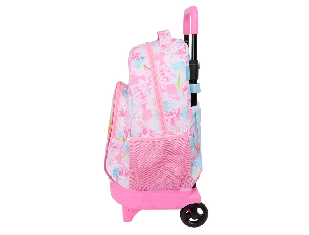 MOCHILA SAFTA GRANDE CON RUEDAS COMPACT EXTRAIBLE BARBIE 450X330X220 MM