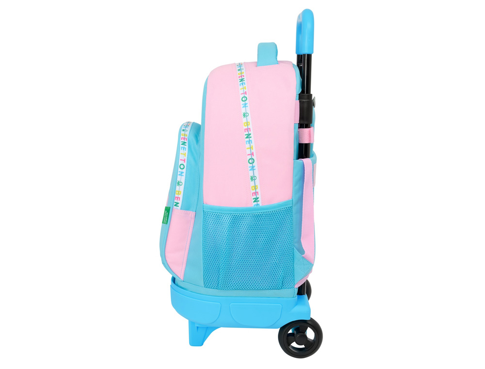 MOCHILA SAFTA GRANDE CON RUEDAS COMPACT EXTRAIBLE BENETTON UNIQUE 450X330X220 MM